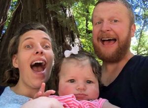 Pastor Rebecca Sumner, husband Luke (also a pastor), and Liv