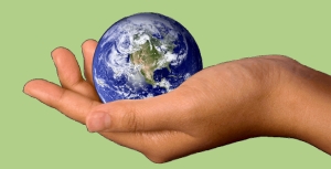 The Earth in a cupped hand